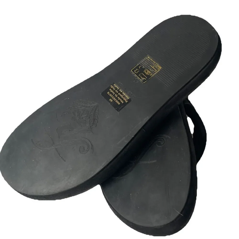 Free People Wonderland Flip Flop Thong LEATHER Size 10/40, Black New!